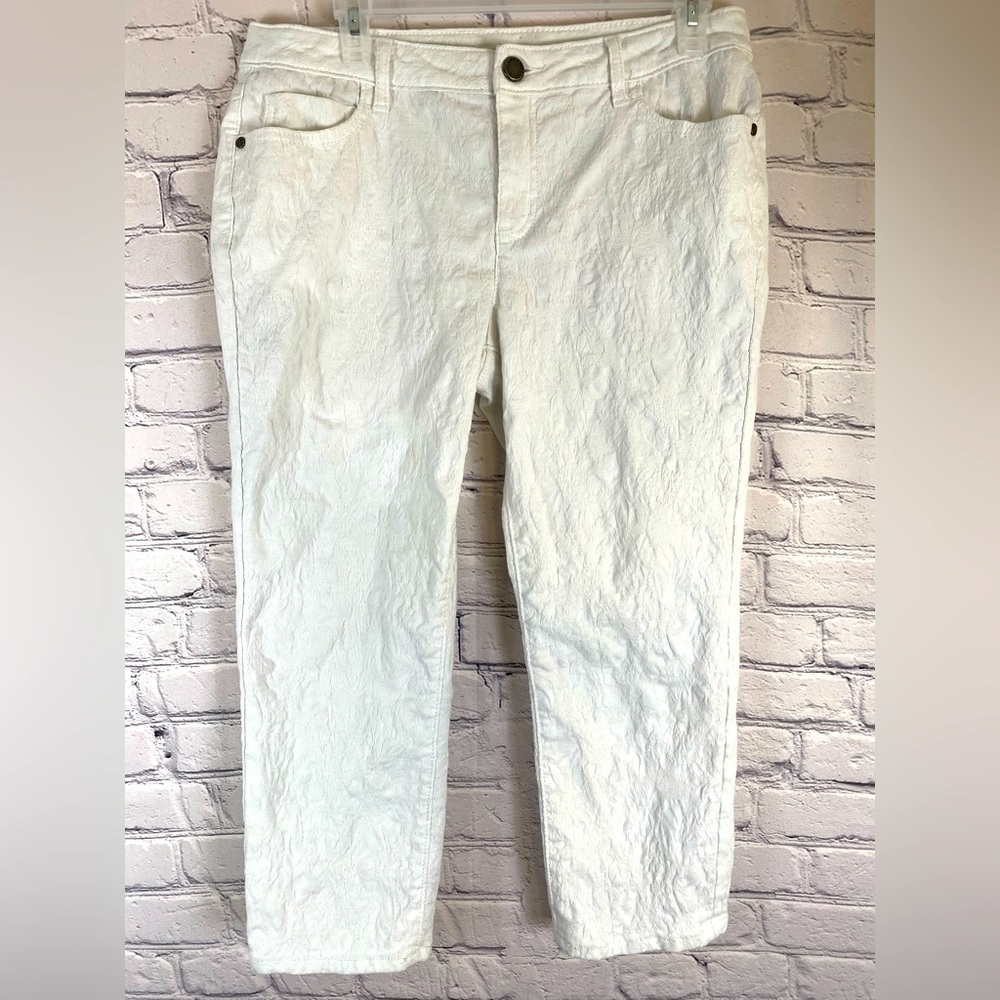 Vera Wang Simply Vera White Jeans Lace size 10 Spring Jeans Floral Boho
